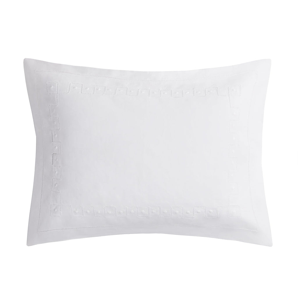 White Linen Baby Pillowcase with Swiss Dots (Includes Synthetic Down Insert) - Liz and Roo