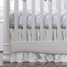 White Linen Crib Skirt (Gathered) 16" Drop - Liz and Roo