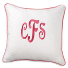 White Weave Euro Sham with Pink Trim - Liz and Roo